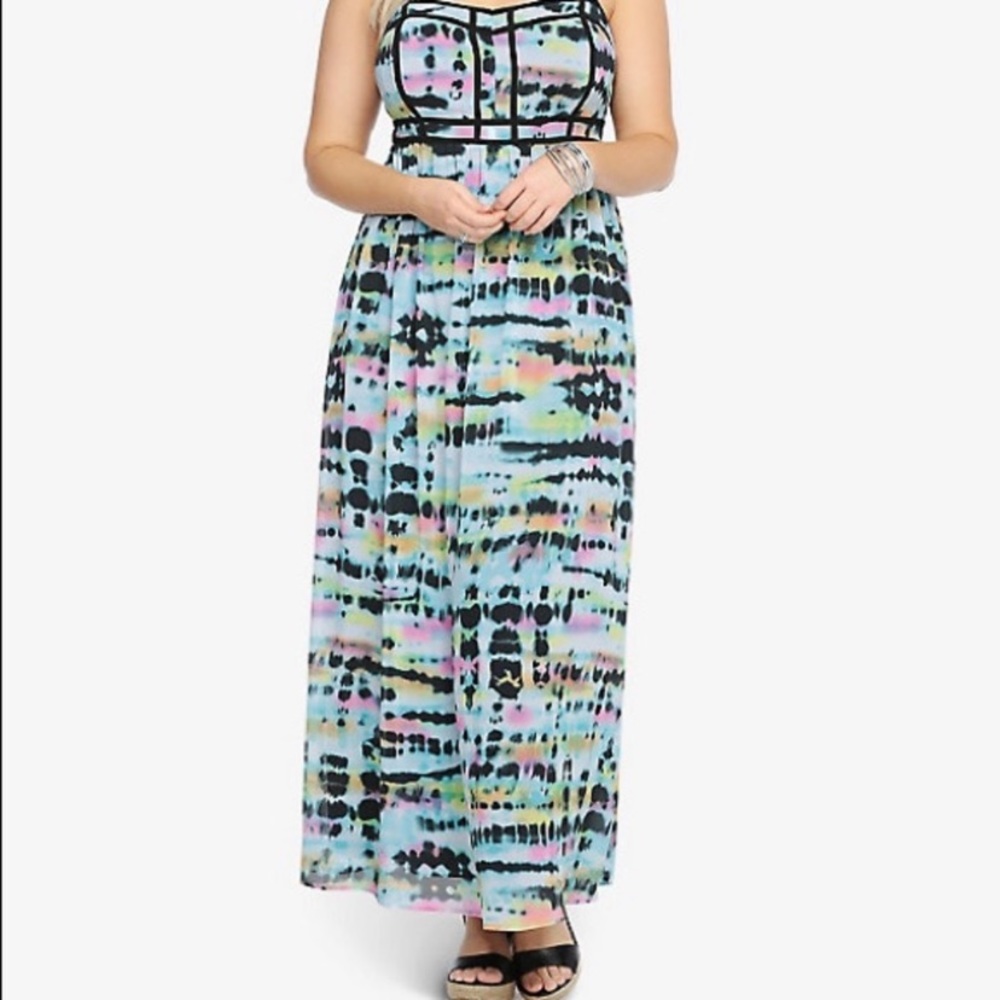 Tie-Dye Chiffon Maxi Dress